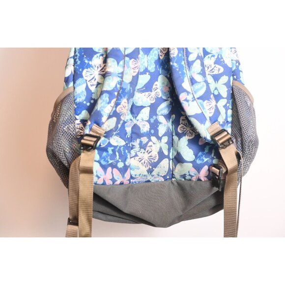 L.L. Bean Kids Multicolored Butterfly Blue Backpack - Picture 7 of 8